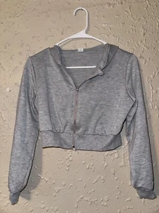 Girls SHEIN Teen Cropped Grey Zip Sweater (12-13) - Picture 1 of 3