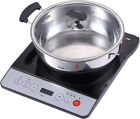 Professional Portable Induction Cooker Cooktop with Stainless Steel Pot, Black photo