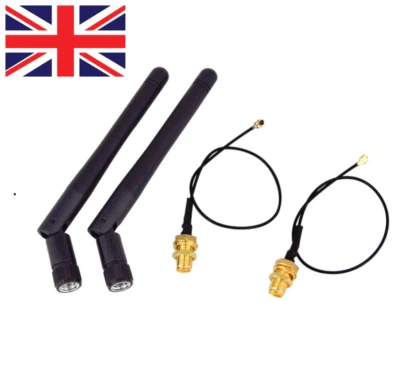 2x 2,4ghz 3dBi Router WiFi Antenne Antenne RP-SMA Stecker Wireless Router IPX Kabel
