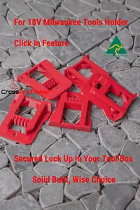 5x For Milwaukee 18v Tool Holder Mount Storage Bracket Lock In Feature - Foto 1 di 12