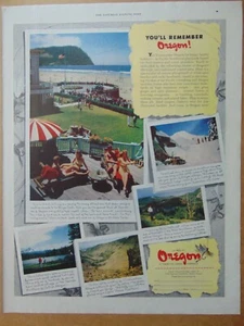 1949 Ti ricorderai OREGON Per Vacanze in Famiglia Divertimento Stampa d'epoca Pubblicità - Foto 1 di 1
