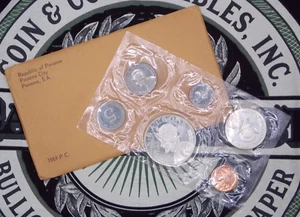 1969 Republic of Panama SILVER Proof (6 Coin) Balboa Set w/ Original Envelope - Picture 1 of 3