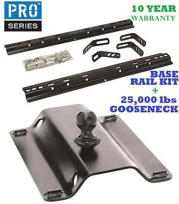 FITS 94-15 DODGE RAM PRO SERIES BASE RAIL KIT 4-BOLT 25K GOOSENECK TRAILER HITCH - Image 1 of 3