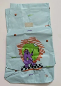 Vintage 1980's Mcdonalds Grimace Plastic Happy Meal Lunch Bag, Pre-Owned - Picture 1 of 3