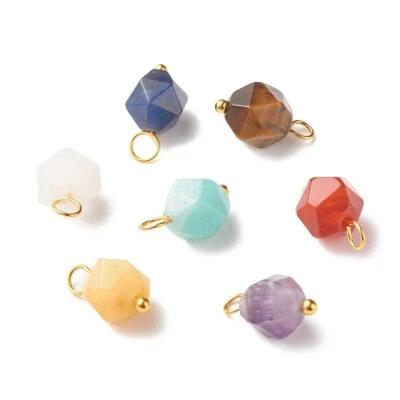 100x Faceted Crystal Natural Gemstone Charms Pendant for Bracelet Jewelry Making - Image 1 of 4