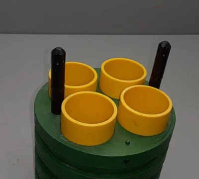 Inserto adaptador cubo ranura 4 tubos Sorvall Heraeus, inserciones verde/amarillo 54270 Foto 1 de 4