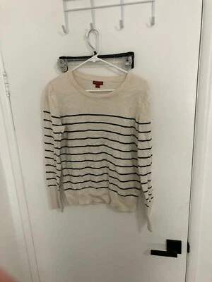 Suéter a rayas Merona para mujer, crema/verde, XL Foto 1 de 2