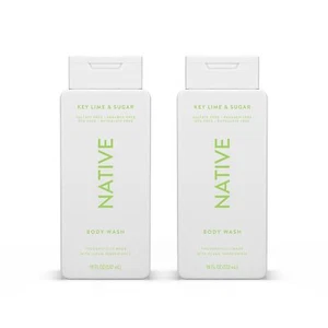 Native Body Wash Key Lime & Sugar 18 oz, Sulfate & Paraben Free, 2 Pack - Picture 1 of 5