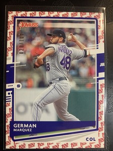 German Marquez 2020 Donruss One Hundred Emoji /100 Colorado Rockies 💯💯💯
