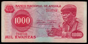Angola 1000 Kwanzas 1979 P. 117 en F - Imagen 1 de 2