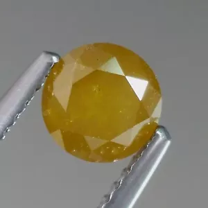 1.10cts 6mm Round Fancy Vivid Yellow Untreated Natural Earth Mined Loose Diamond - Picture 1 of 4
