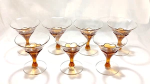 Set of 7 Imperial Glasses AMBER Blossom Sherbert Champagne Barware Cocktail - Picture 1 of 9