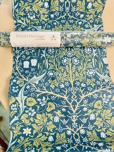 British Heritage Wallpaper Botanical KT20212 Gorgeous Blue/ Green 1 roll - Picture 1 of 9