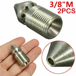 2PC 3/8" High Pressure Washer Sewer Jetter Spray Head Hose Drain Cleaner Nozzles - Picture 1 of 7