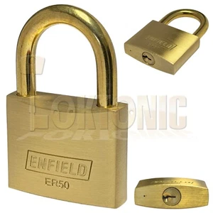Enfield ERB50 Solid Corrosion Weather Resistant Marine Brass Shackle Padlock - Picture 1 of 5