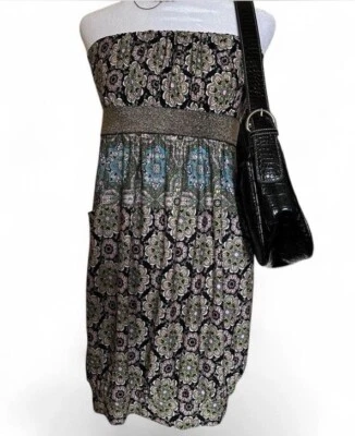 baby phat strapless paisley mini dress size m vintage y2k - Image 1 of 4