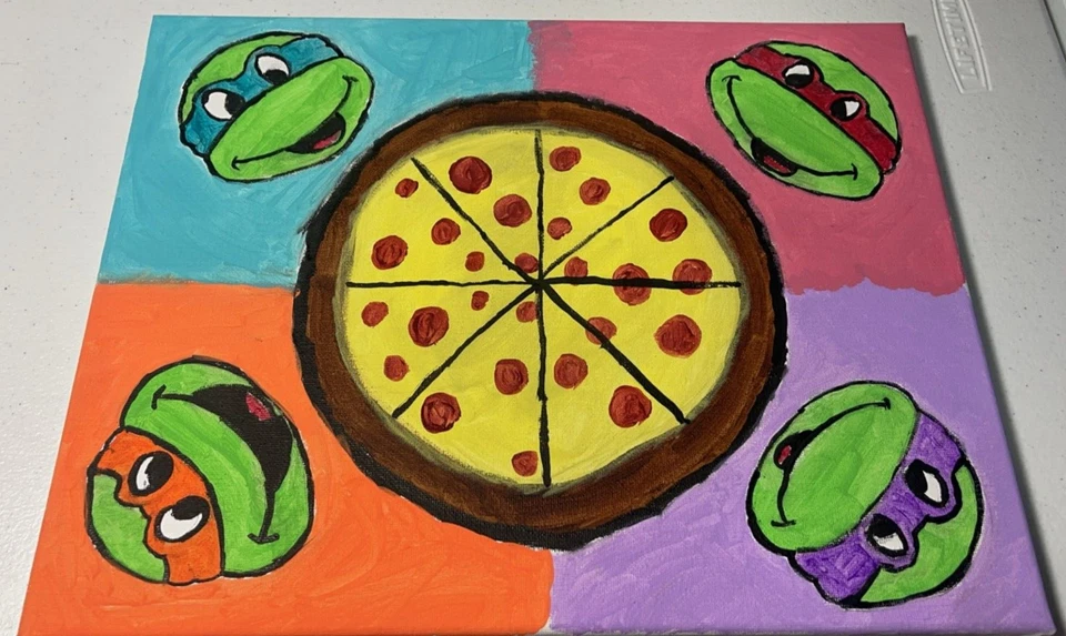 PAINTING ACRYLIC CANVAS TEENAGE MUTANT NINJA TURTLES 11X14 - Изображение 1 из 1