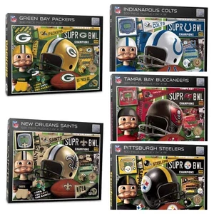 NFL Retro Series Puzzle Packers Saints Colts Buccaneers Steelers Calcio 500pz - Foto 1 di 31