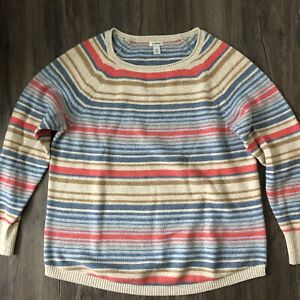 LL Bean Striped Recycled Cotton Sweater - Medium Petite - EXCELLENT(EUC)