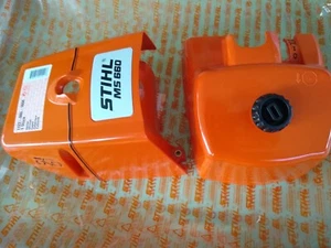 Stihl Ms 660 Air Filter cover 1122 140 1002 + shroud 1122 080 1604 - Picture 1 of 2