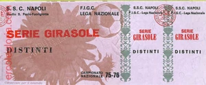 ZA1037   - Vecchio  BIGLIETTO PARTITA  CALCIO -  1975/1976: Napoli - Imagen 1 de 2