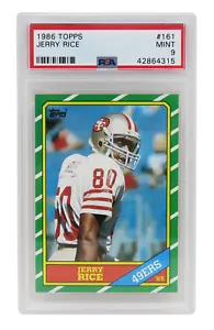 Jerry Rice (San Francisco 49ers) 1986 Topps Football #161 RC Rookie Card - PSA 9 - Picture 1 of 2