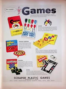 1954 Schaper Plastic Games Christmas Gifts Vintage 50s Print Ad Stadium Checkers - Picture 1 of 2