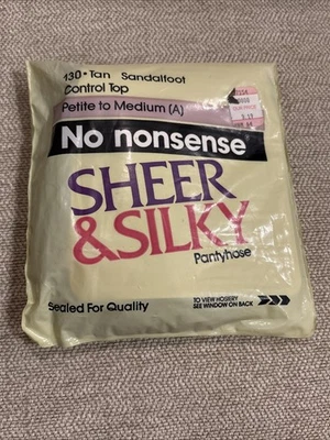 Vtg No Nonsense Tan Sheer & Silky Pantyhose Sandalfoot Size A Sealed Hosiery - Image 1 of 2