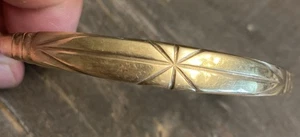 Vintage Engraved Cuff Bracelet - Non Magnetic - Brass Or Copper ? See Pics 22G - Picture 1 of 12