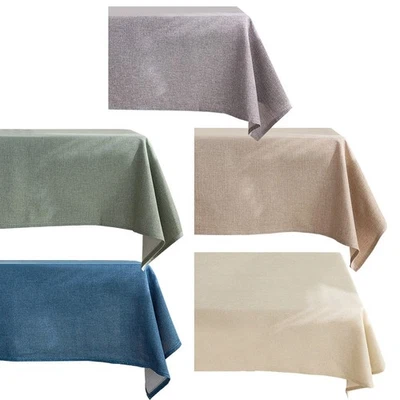 Solid Color Tablecloth 100x100cm Waterproof Fabric Stain Resistant Dining Use - Image 1 of 4