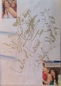 Girls Aloud incl. Sarah Harding 1981-2021 autograph signed 8"x12" page w.picture - Picture 1 of 1