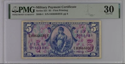 MPC Series 521  $5  1st Printing  PMG VF-30 No Issues! - Image 1 of 2