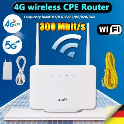 CPE106-E 4G 5G LTE ROUTER SIM KARTE,WLAN ROUTER,300 MBIT/S WLAN,SIM-KARTENSTECK - Bild 1 von 4