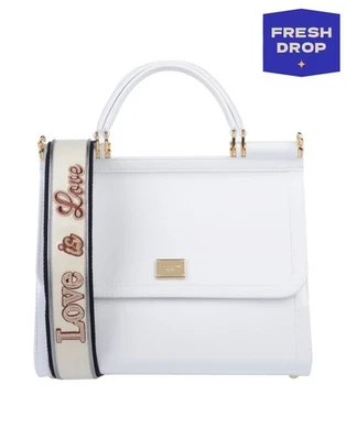 PVP €895 DOLCE & GABBANA Sicilia PVC Bolso Cartera Bordado 'LOVE IS LOVE' Correa Foto 1 de 4