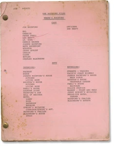 Roy Huggins ROCKFORD FILES WHERE'S HOUSTON? Original screenplay for the #166522 - Imagen 1 de 1