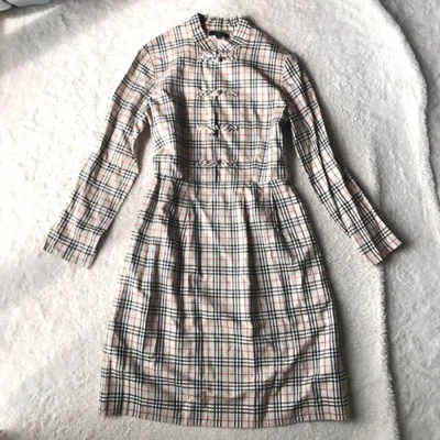 Burberry London Nova Check Long-Sleeve A-Line Dress BE [Size160A/VG] LTD From JP - Image 1 of 4