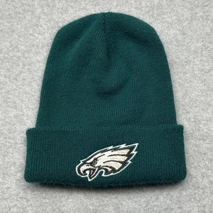 Philadelphia Eagles Hat Beanie Mens Green NFL Football Cuffed Knit Made VTG USA - Picture 1 of 7