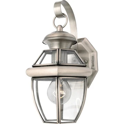 Quoizel Newbury 1 Light 13 inch Pewter Outdoor Wall Lantern NY8315P - Open Box - Image 1 of 2
