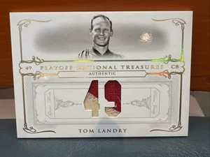 2007 Playoff National Treasures Tom Landry Game Worn NY Giants Patches #’d 49 - Picture 1 of 3