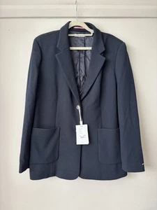 Tommy Hilfiger Women's Navy Textured Blazer Jacket Size 44 UK 16 - Picture 1 of 12