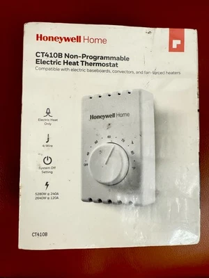 Honeywell Home Non-Programmable Electric Heat Wall Thermostat CT410B ,New In Box - Image 1 of 4