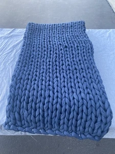 Bearaby Cotton Kids Nappling Throw 7 Lb Reta $169 Midnight Blue - Picture 1 of 4