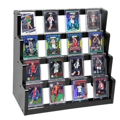 Trading Card Display,4-Tier Card Display Storage, Wooden Graded Baseball Spor... - Image 1 of 4