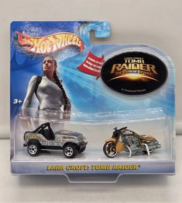 Hot Wheels: Lara Croft Tomb Raider -Motorcycle & Jeep w Collectible Sticker 2003 - Image 1 of 4