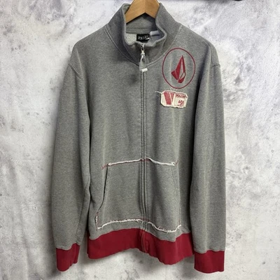 Vintage Volcom Sweatshirt Mens Large 23x27.5 Gray Full Zip Y2K Surf Skate - Image 1 of 4