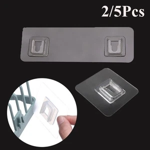 Transparent Fix Bathroom Shelf Seamless Adhesive Hook Wall Rack Traceless Hooks - Imagen 1 de 14