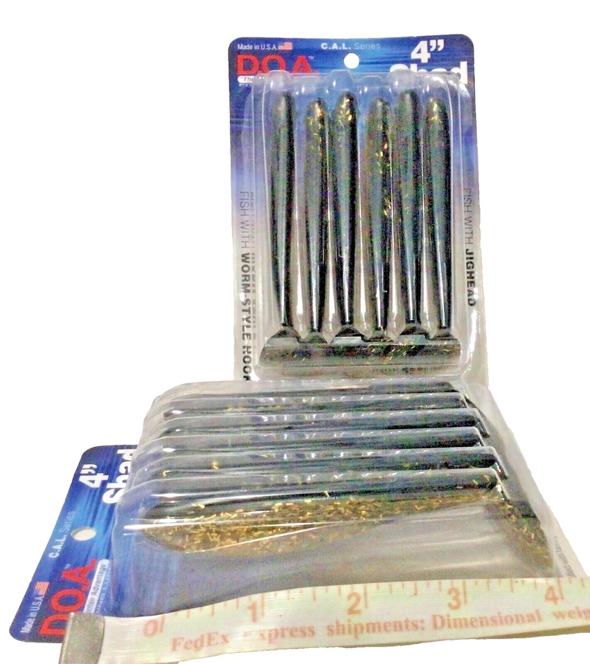 DOA 79415 C.A.L. Shad Tail 4" 1/2 oz Gold Rush 6/Pack