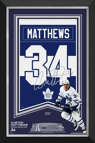 Auston Matthews Leafs Arena Banner Ltd Ed #34 of 34 - Facsimile Signature Cover