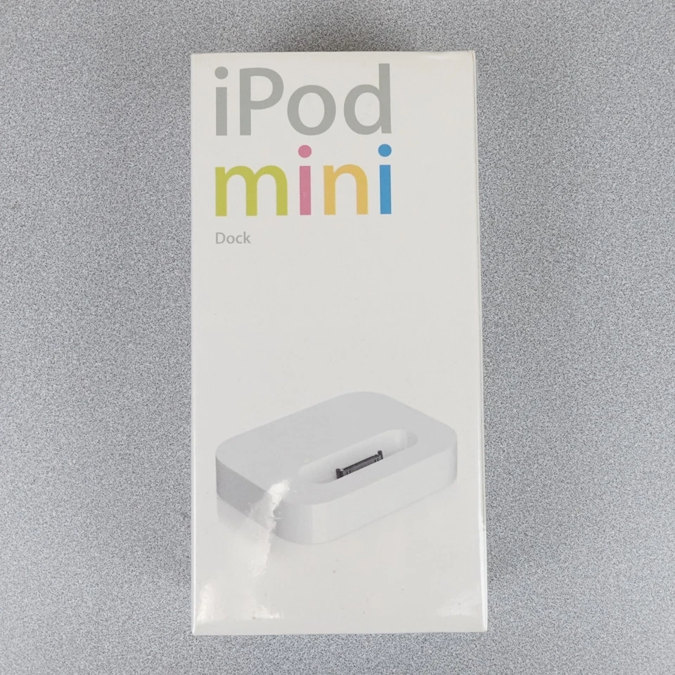 Apple iPod Mini Dock Antiguo Stock Genuino Raro 2004 Nuevo Sellado Mínimo Desgaste del Estante Foto 1 de 4