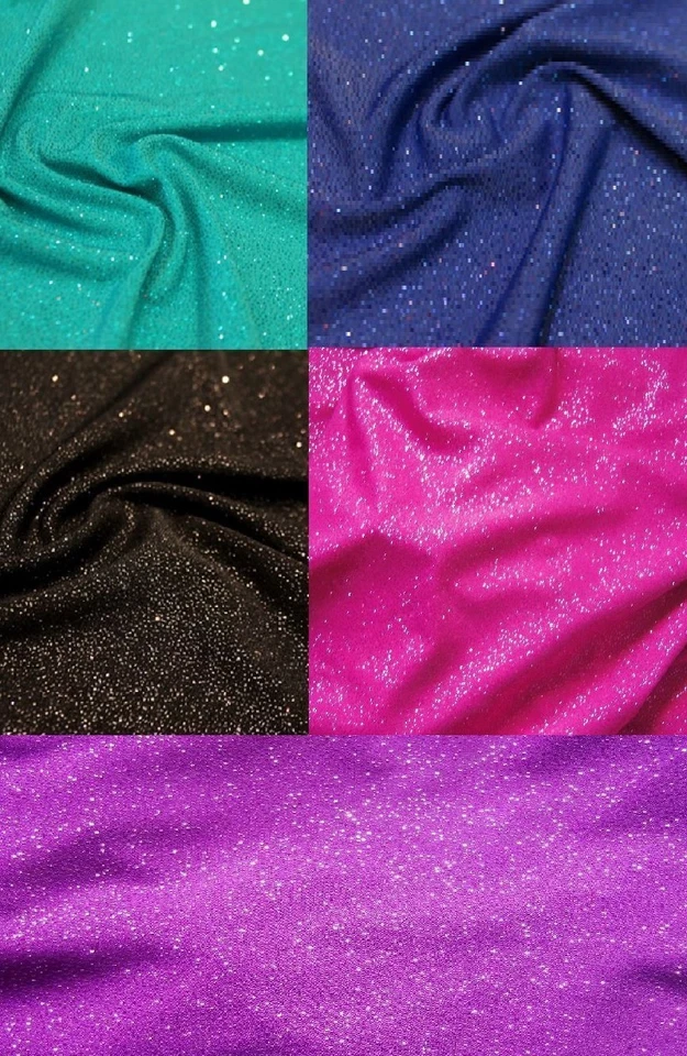 Glitter Knit Hair Scrunchie Scrunchies by Sherry Blue Pink Green Purple Black  - Image 1 of 1